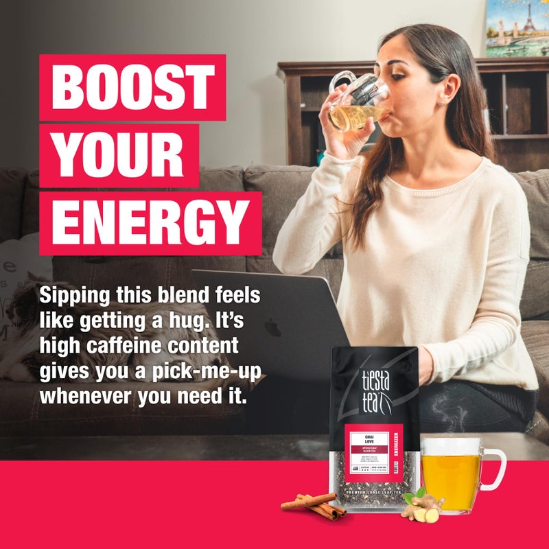 Tiesta Tea - Chai Love, Loose Leaf, Spiced Chai Black Tea, Premium High Caffeinated Blend, Make Hot or Iced & Brews Up to 200 Cups, 16 Ounce Resealable Bulk Pouch - Image 3